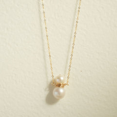 Embellished Series Snowman Pearl Pendants Necklace - floysun