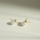 Embellished Series Snowman Pearl Studs Earrings - floysun