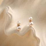 Embellished Series Snowman Pearl Studs Earrings - floysun