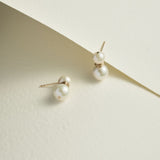 Embellished Series Snowman Pearl Studs Earrings - floysun