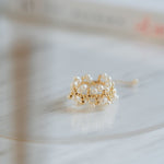 Embellished Series Soft Chain Lace Pearl Ring - floysun