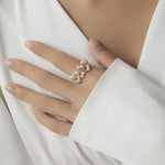 Embellished Series Soft Chain Lace Pearl Ring - floysun