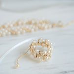 Embellished Series Soft Chain Lace Pearl Ring - floysun