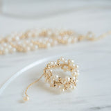 Embellished Series Soft Chain Lace Pearl Ring - floysun