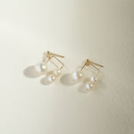 Embellished Series Triple Bead Inverted U Earrings - floysun