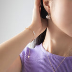 Embellished Series Triple Bead Inverted U Earrings - floysun