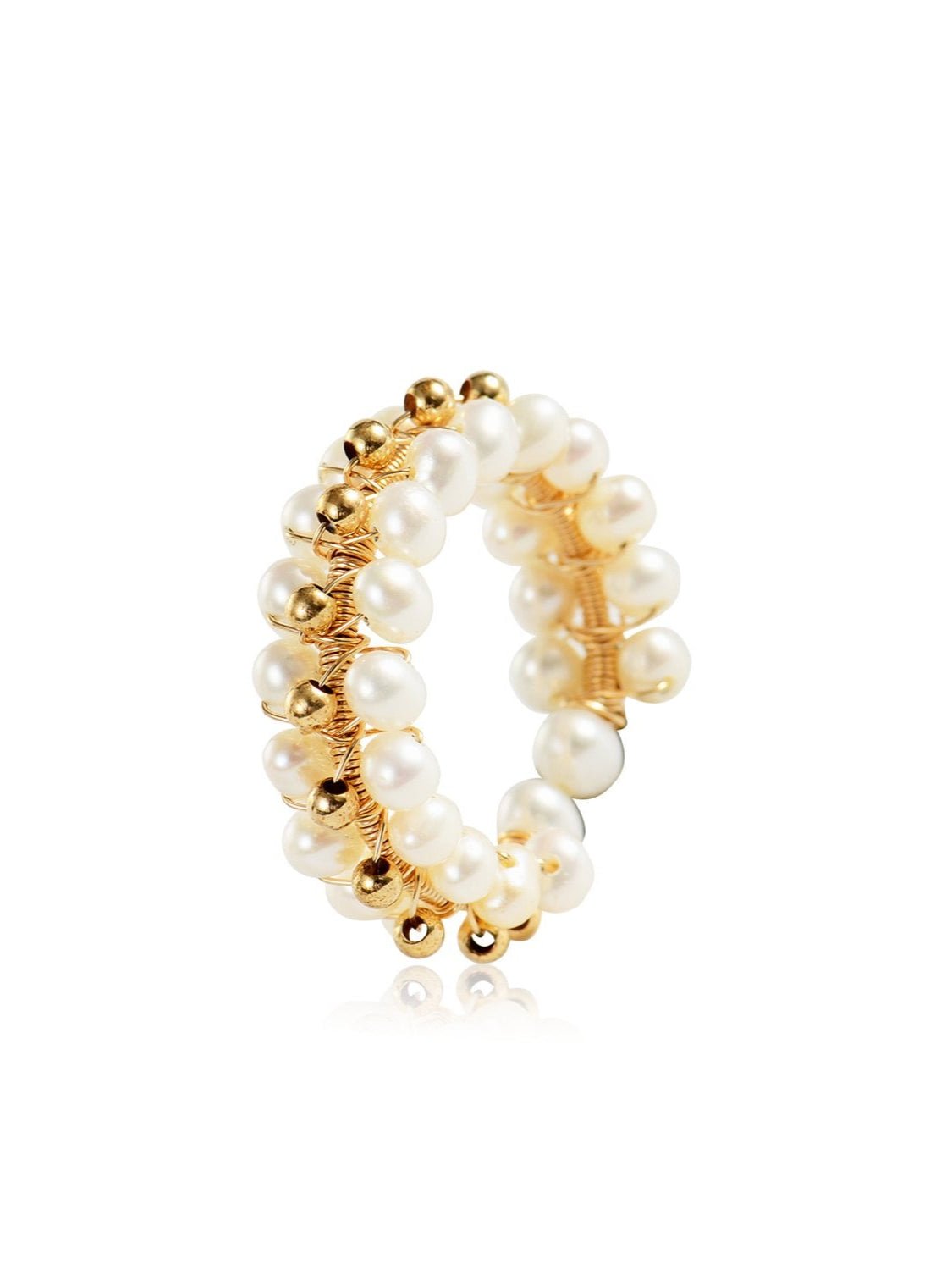 Embellishment Series Open Three - row Bead Ring - floysun