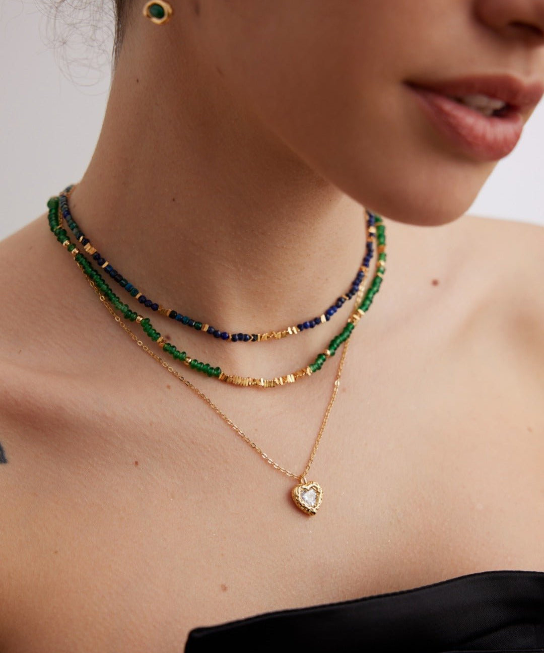 Emerald Broken Gold Bead Necklaces - floysun