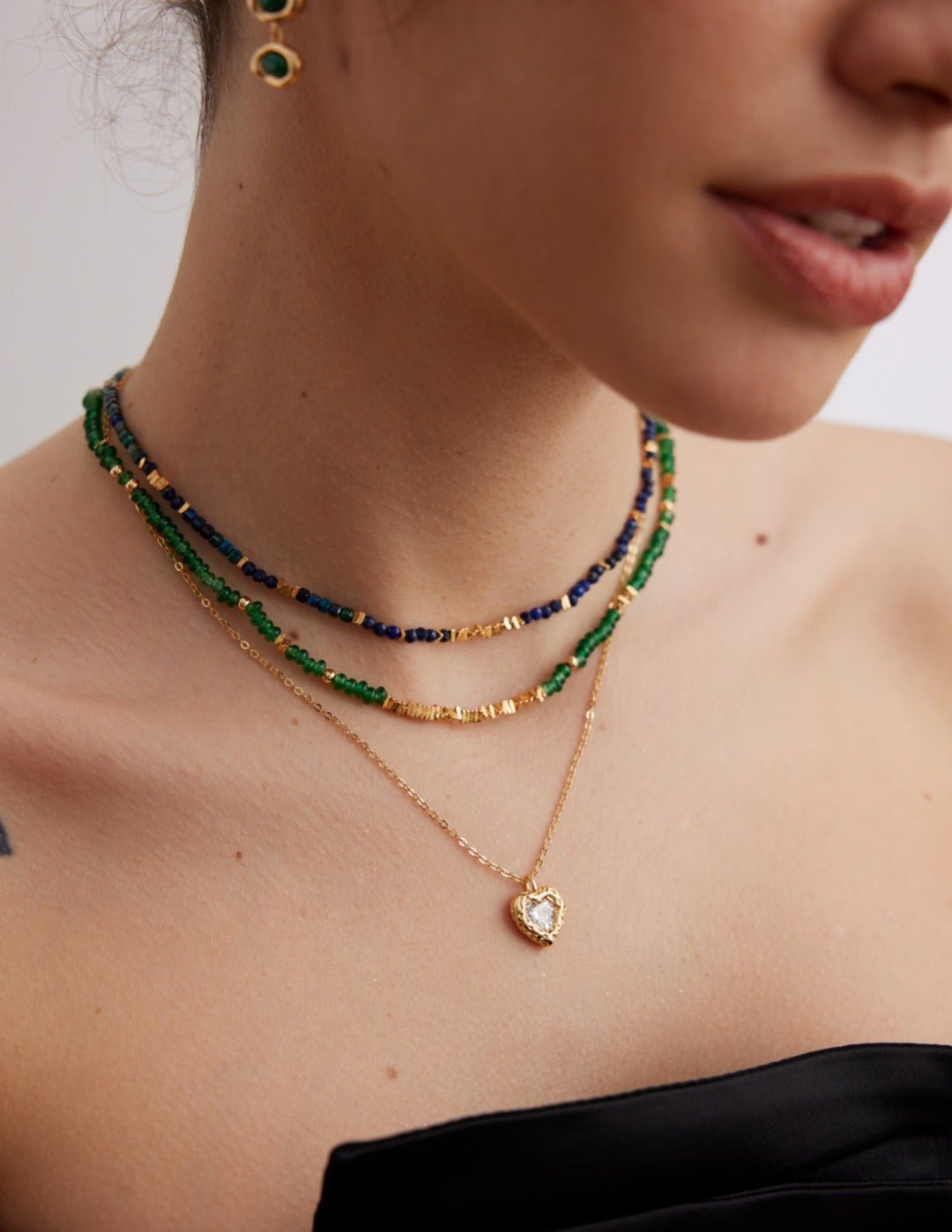 Emerald Broken Gold Bead Necklaces - floysun