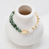 Emerald Green Gemstone and Pearl Bracelet - floysun