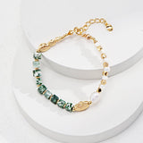 Emerald Green Gemstone and Pearl Bracelet - floysun