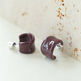 Enamel Candy Color C - Huggie Earrings - floysun