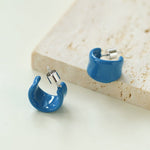 Enamel Candy Color C - Huggie Earrings - floysun