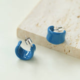 Enamel Candy Color C - Huggie Earrings - floysun