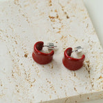 Enamel Candy Color C - Huggie Earrings - floysun