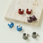 Enamel Candy Color C - Huggie Earrings - floysun