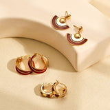 Enamel Glaze Red Earring - Christmas Elegance - floysun