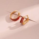 Enamel Glaze Red Earring - Christmas Elegance - floysun