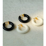 Enamel Glazed Hoops Earrings - floysun