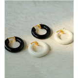 Enamel Glazed Hoops Earrings - floysun