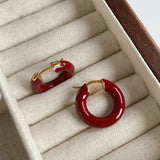 Enamel Glazed Hoops Earrings - floysun