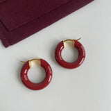 Enamel Glazed Hoops Earrings - floysun