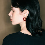 Enamel Glazed Hoops Earrings - floysun