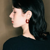 Enamel Glazed Hoops Earrings - floysun