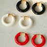 Enamel Glazed Hoops Earrings - floysun