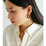 Enamel Glazed Hoops Earrings - floysun