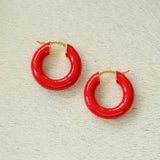 Enamel Glazed Hoops Earrings - floysun