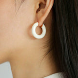 Enamel Glazed Hoops Earrings - floysun