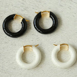 Enamel Glazed Hoops Earrings - floysun