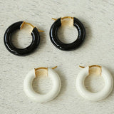 Enamel Glazed Hoops Earrings - floysun