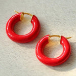 Enamel Glazed Hoops Earrings - floysun