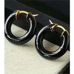 Enamel Glazed Hoops Earrings - floysun