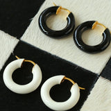 Enamel Glazed Hoops Earrings - floysun