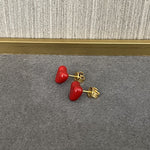 Enamel Red Heart Stud Earrings - floysun