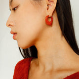 Enamel Twisted Geometric Hoop Earrings - floysun