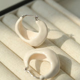 Enamel Twisted Geometric Hoop Earrings - floysun