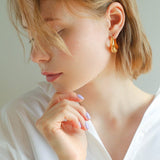 Enamel Twisted Geometric Hoop Earrings