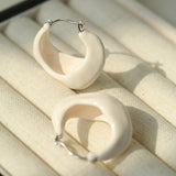 Enamel Twisted Geometric Hoop Earrings - floysun