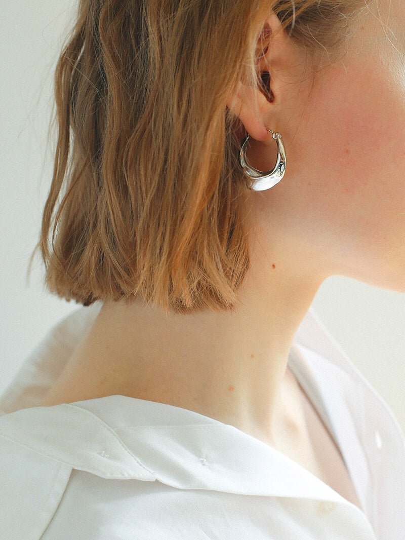 Enamel Twisted Geometric Hoop Earrings - floysun