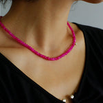 Enchanting Dragon Fruit Hued Beads Opal Necklace - floysun