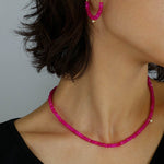 Enchanting Dragon Fruit Hued Beads Opal Necklace - floysun