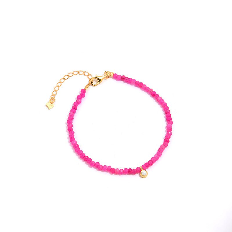 Enchanting Dragon Fruit Hued Opal Beads Bracelet - floysun