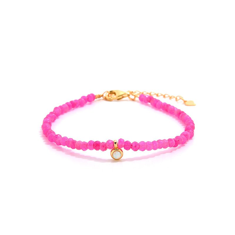 Enchanting Dragon Fruit Hued Opal Beads Bracelet - floysun