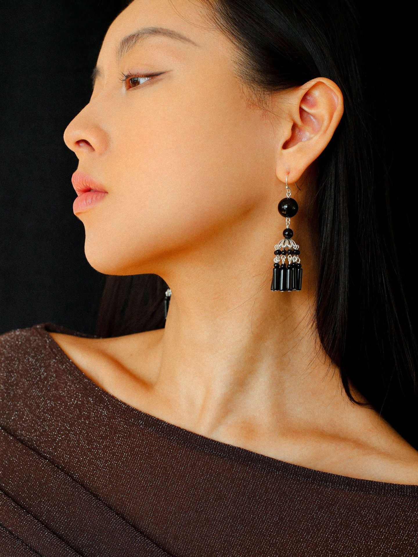 Ethnic Agate Tassel Earrings Traditional Meets Modern - floysun