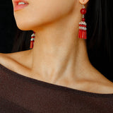 Ethnic Agate Tassel Earrings Traditional Meets Modern - floysun