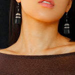 Ethnic Agate Tassel Earrings Traditional Meets Modern - floysun